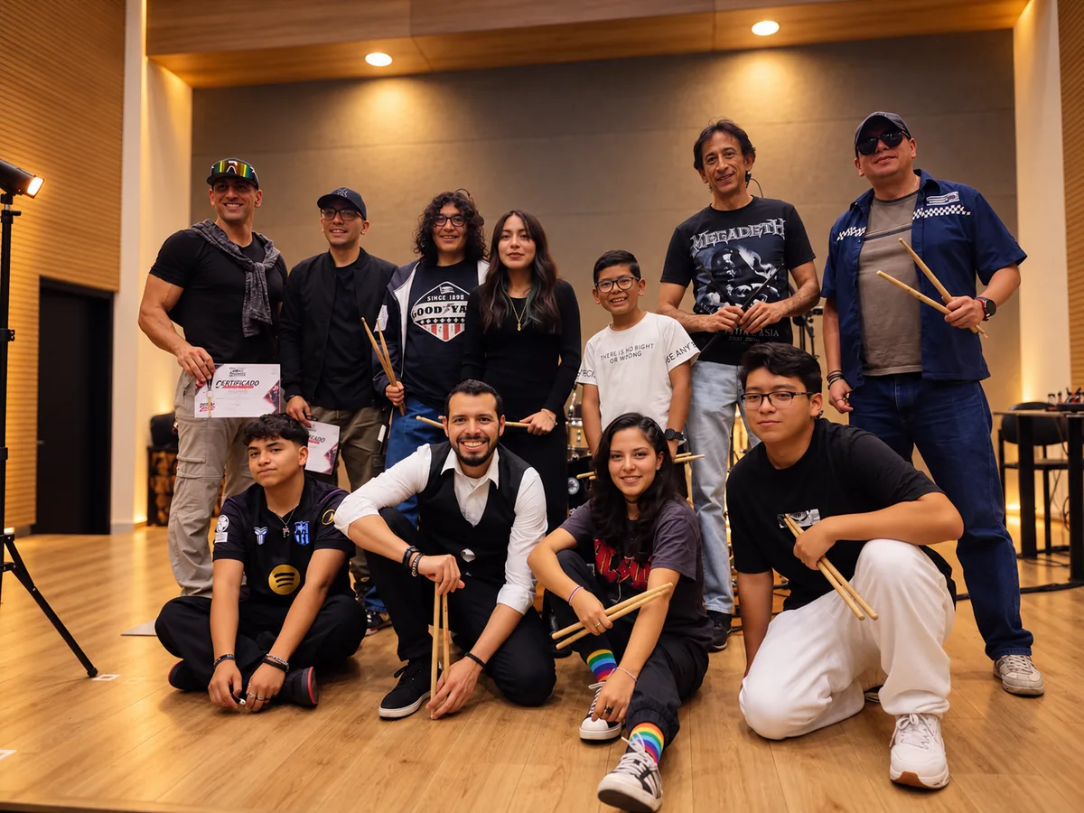 Grupo 2 de estudiantes vinculados al concierto de SniderDrummer de octubre de 2026